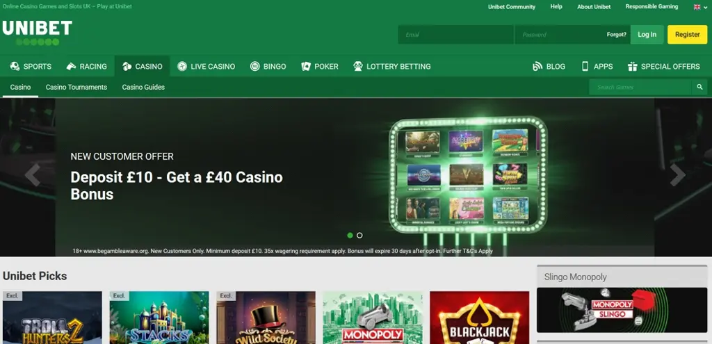 Unibet Screenshot