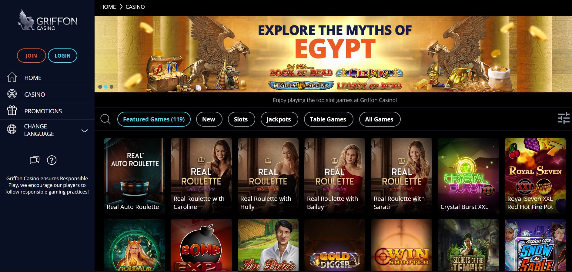 слоты GRIFFON Casino $10